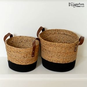 Wicker storage basket